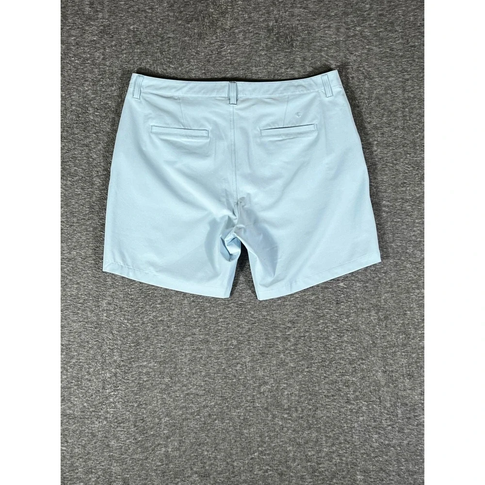 Criquet Mens Performance Shorts Light Blue Stretch Golf Casual Size 38 - Picture 2 of 8